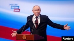 Президент России Владимир Путин на пресс-конференции после выборов. Москва, 18 марта 2024 года