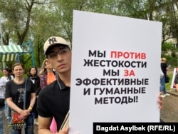 Митинг в Алматы против жестокого обращения с животными. 14 мая 2023 года