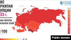 Индекс восприятия коррупции по версии Transparency International за 2023 год. Рейтинг стран Восточной Европы и Центральной Азии