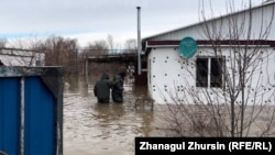 Так выглядит западная окраина Кобды после прихода большой воды