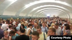 Одна из станций Московского метрополитена. 11 июня 2013 года. Иллюстративное фото.