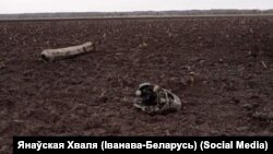 Обломки ракеты, упавшей в Беларуси