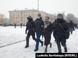 Одно из задержаний в Пскове 31 января