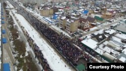 Акция протеста против появления полигона на станции Шиес в Архангельской области