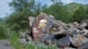 Kazakhstan - Color portrait of Vladimir Lenin on a fragment of rock near the road to the lake Issyk. Almaty region, 18July 2010.