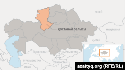 Kazakhstan - Map of Kostanai Region.