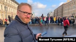 Виталий Милонов на акции протеста 31 января в Петербурге