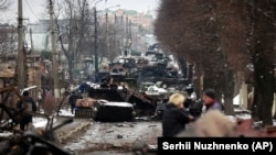 Остатки военной техники в Буче