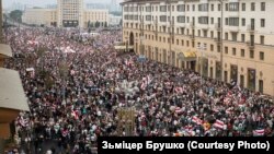 Протесты в Минске после президентских выборов 2020 года.