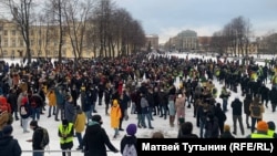 Russia - protest on January 31, 2021, St. Petersburg