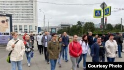 Акция в поддержку забаровчан в Мурманске. Фото Виолетты Грудиной